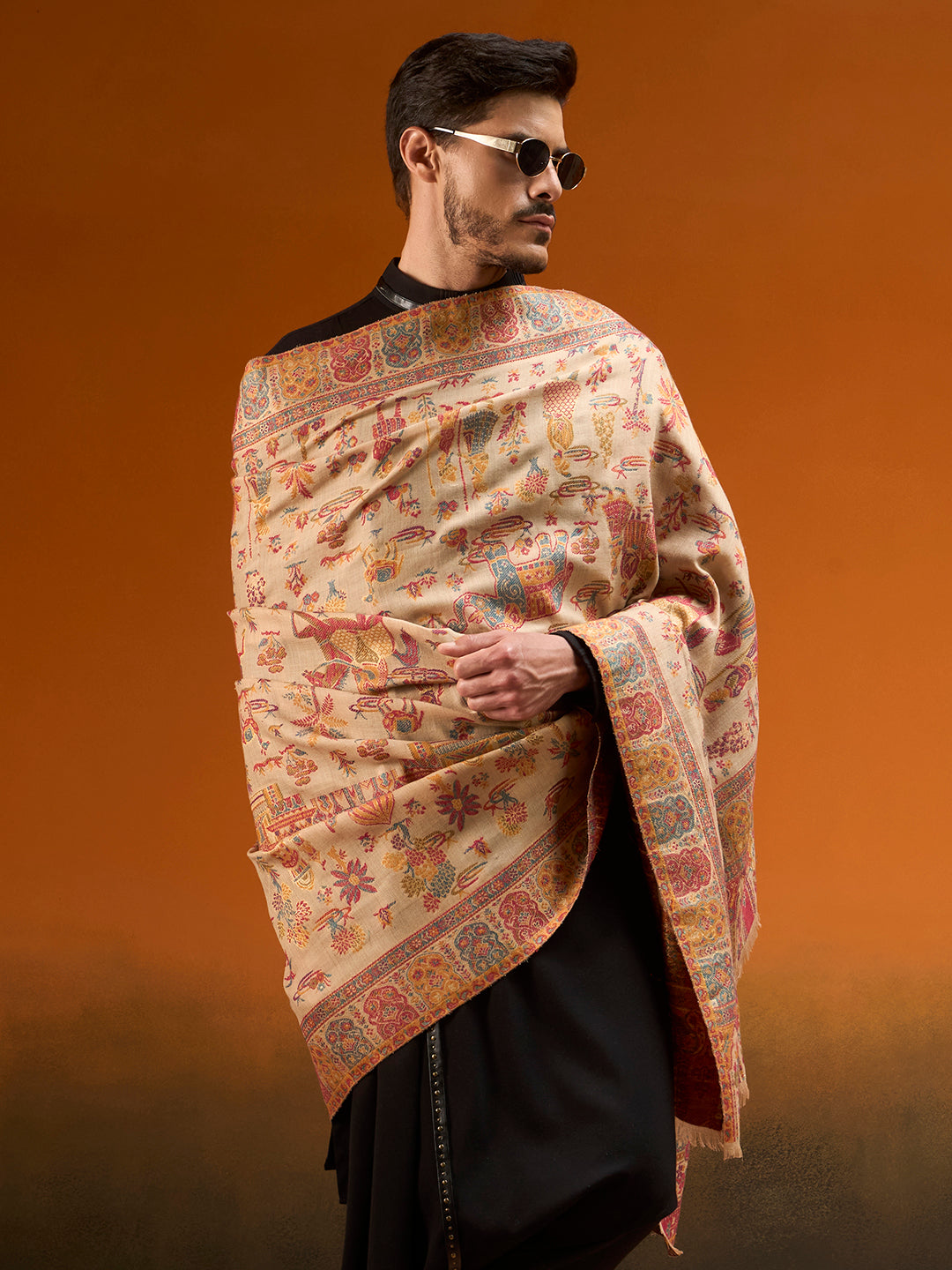 Men Gulrukh Reversible Kaani Zari Shawl
