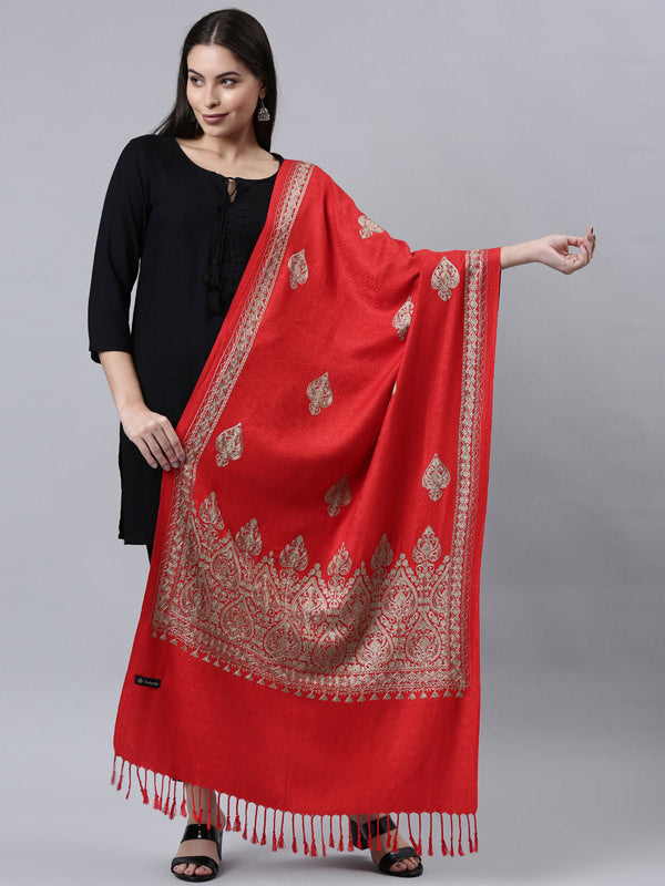 Women's Shalimaar Kashmiri Aari Embroidery Stole (Size: 71X203 CM)