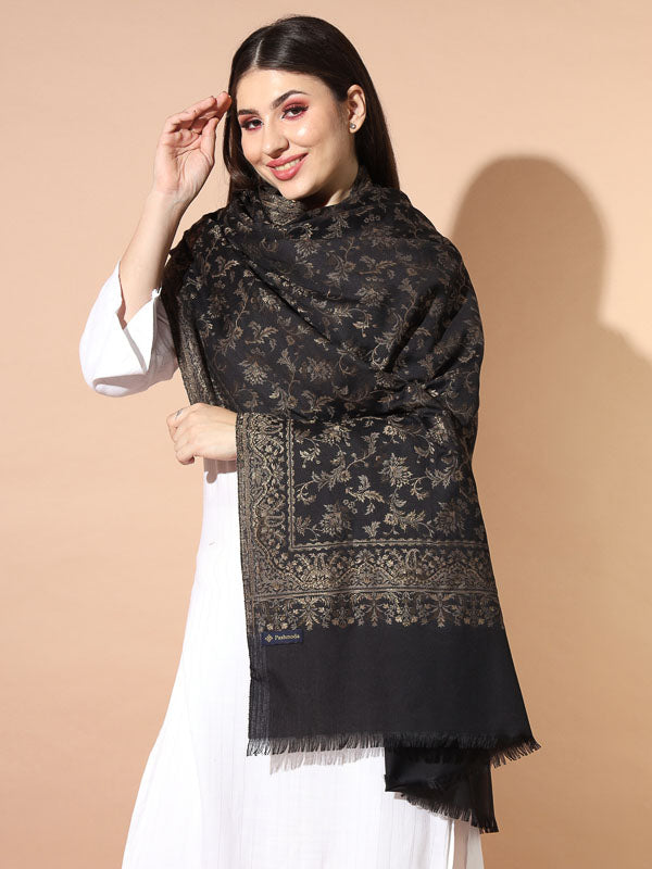 Women Aaraish Woven Design Jamawar Shawl (Size 101X203 CM)