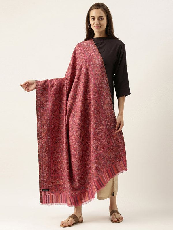 Women's Khwaab Kaani Wool Blend Shawl (Size 101X203 CM)