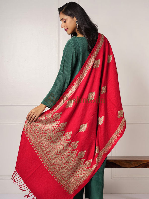 Women's Kashmiri Aari Embroidery Stole (Size: 71X203 CM)