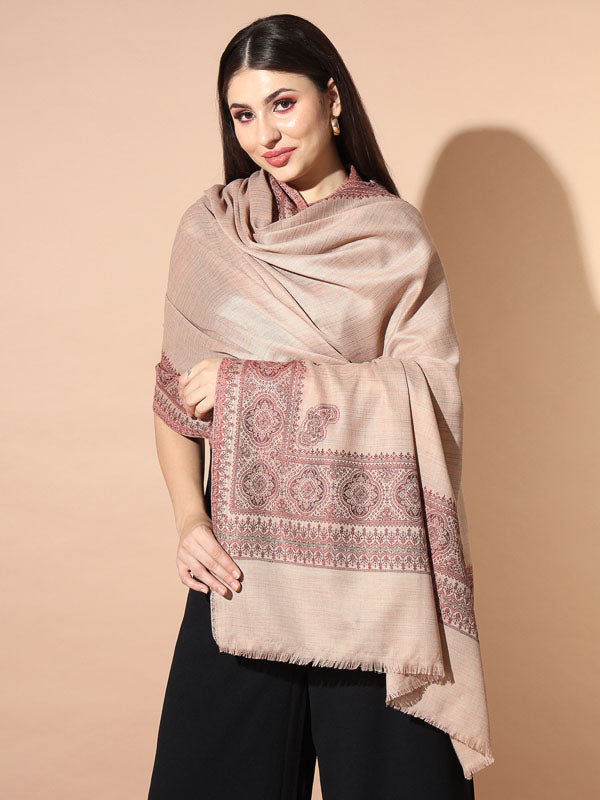 Women Chaman Woven Design Jamawar Shawl (Size 101X203 CM)