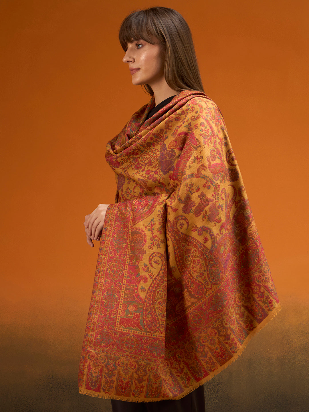 Women Royal gulistan Kaani Wool Blend Kashmiri Shawl