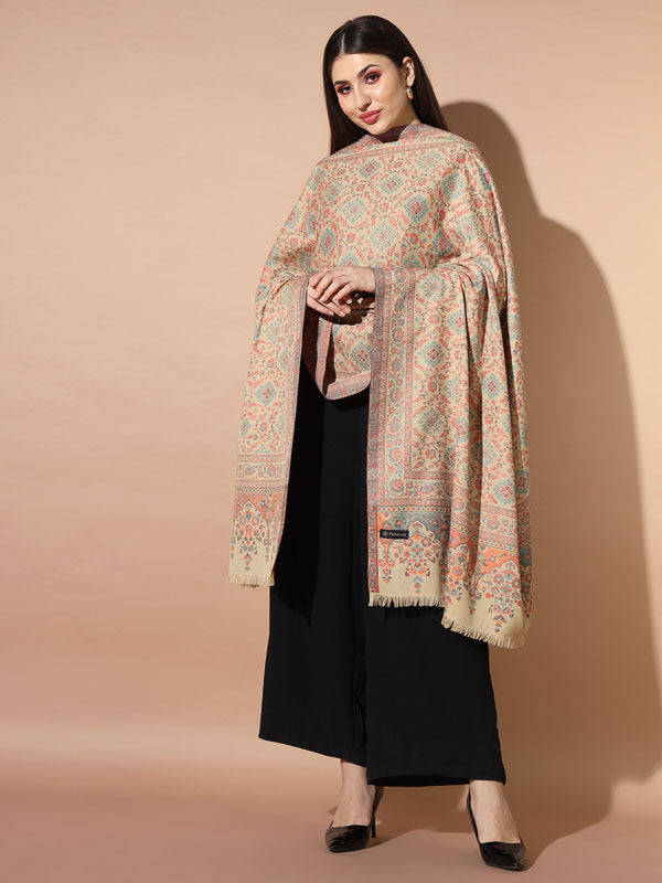 Women Zarif Woven Design Jamawar Shawl (Size 101X203 CM)