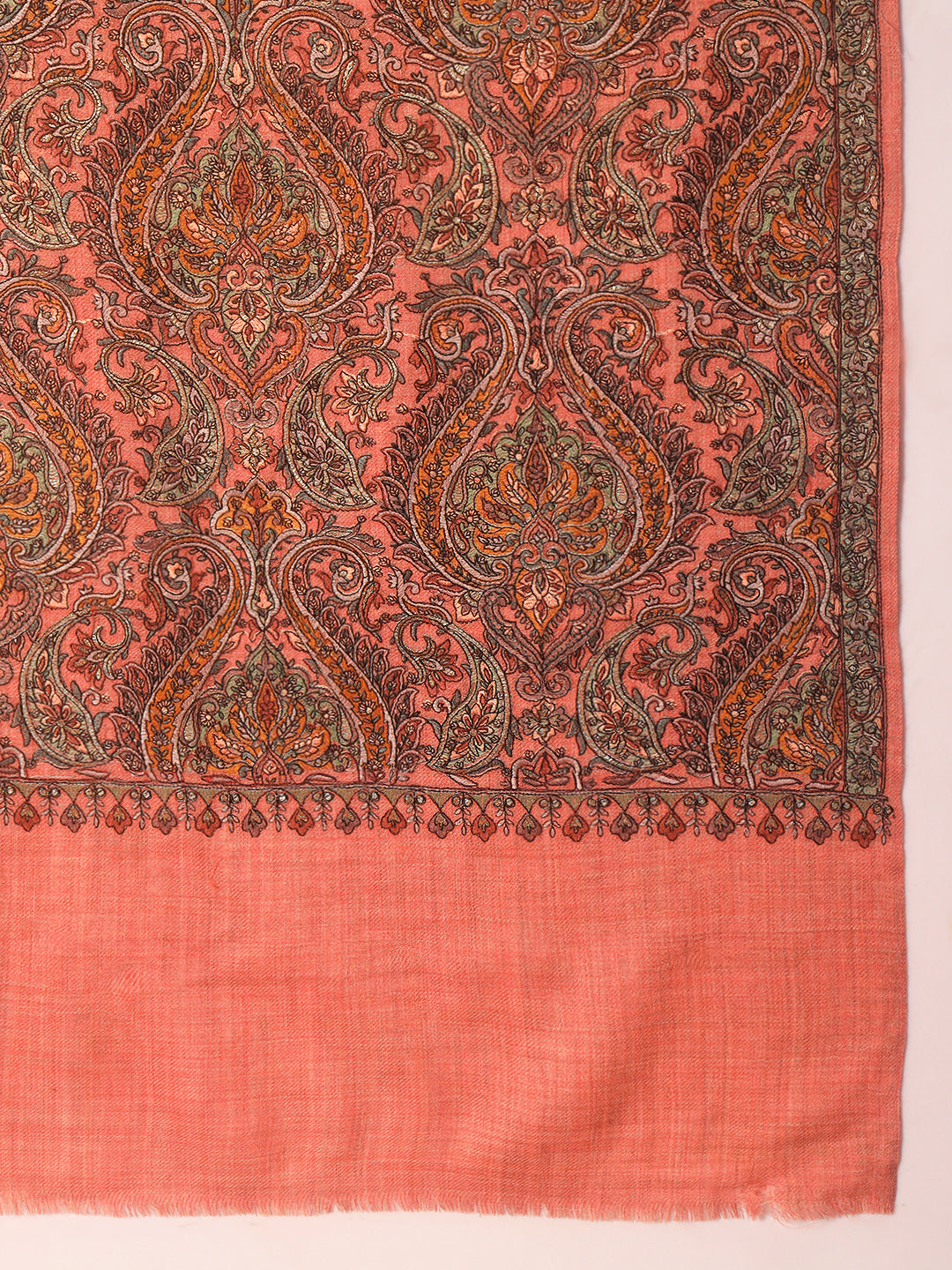 Pashmoda Women Rehnan 100% Pure Wool Sozni Hand Embroidered Shawl (Size: 101x203 Cm)