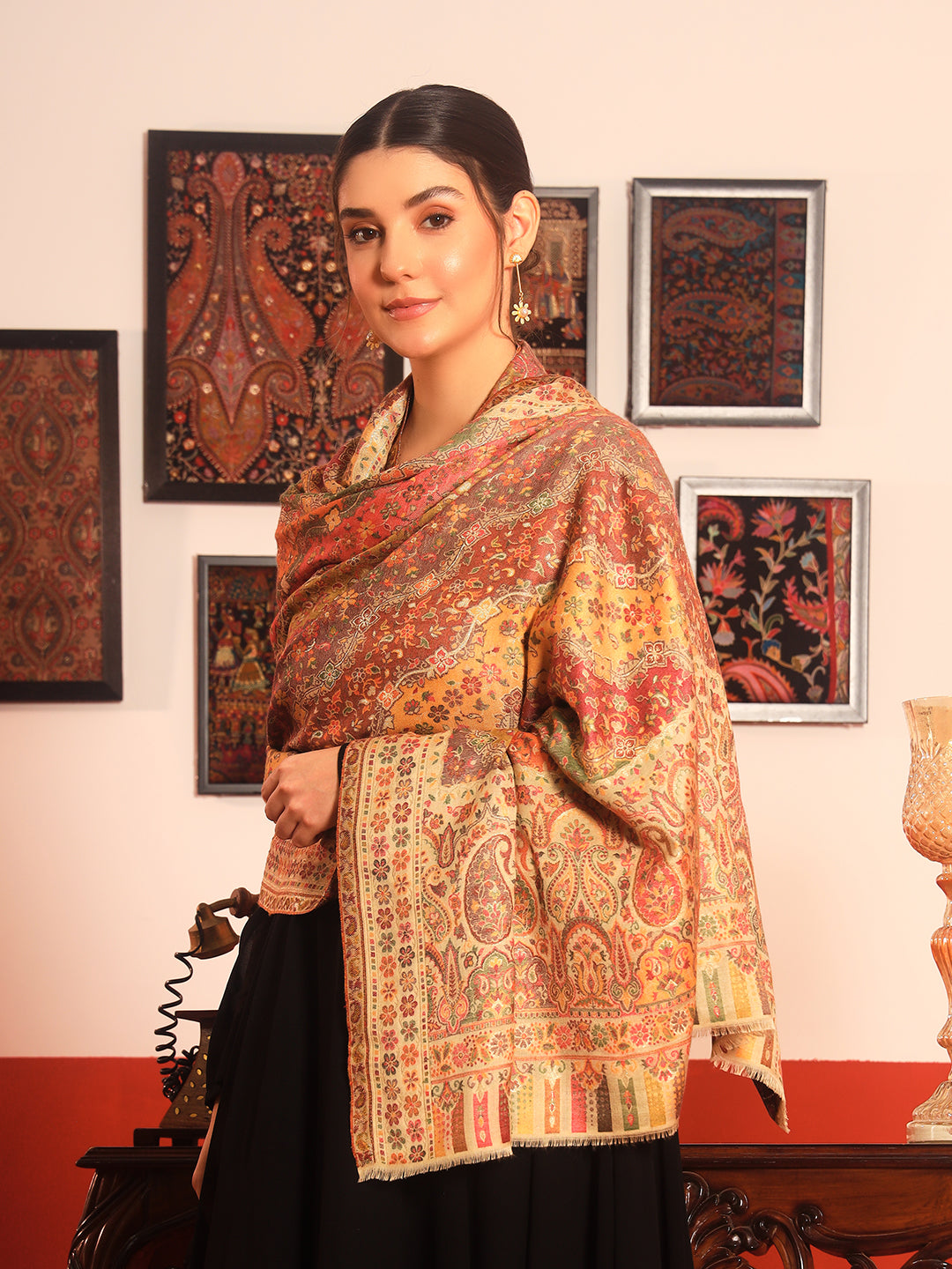 Pashmoda Women Libaas Zari Kaani Fine Wool Shawl (Size: 101X203 CM)