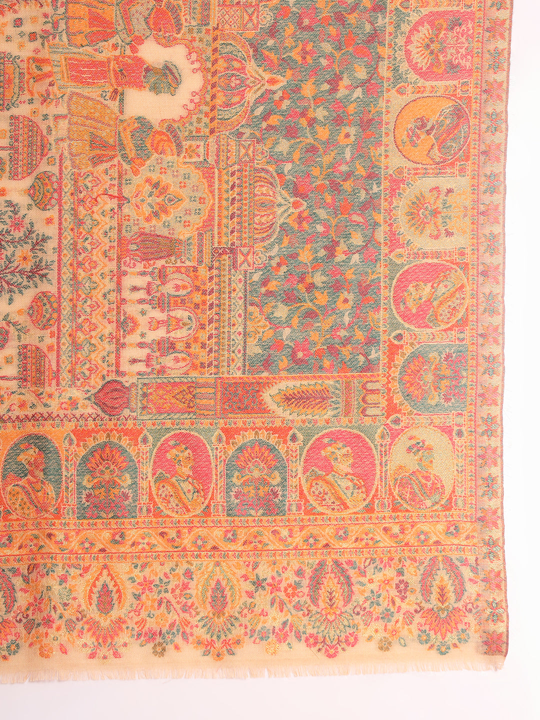 Pashmoda Men Zewar Zari Kaani Fine Wool Shawl (Size: 101X203 CM)