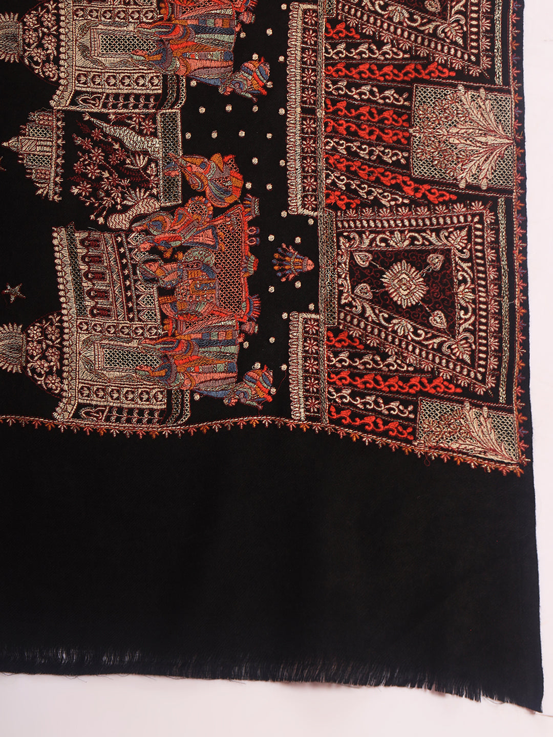 Pashmoda Men Zavian 100% Pure Wool Sozni Hand Embroidered Shawl (Size: 101x203 CM)