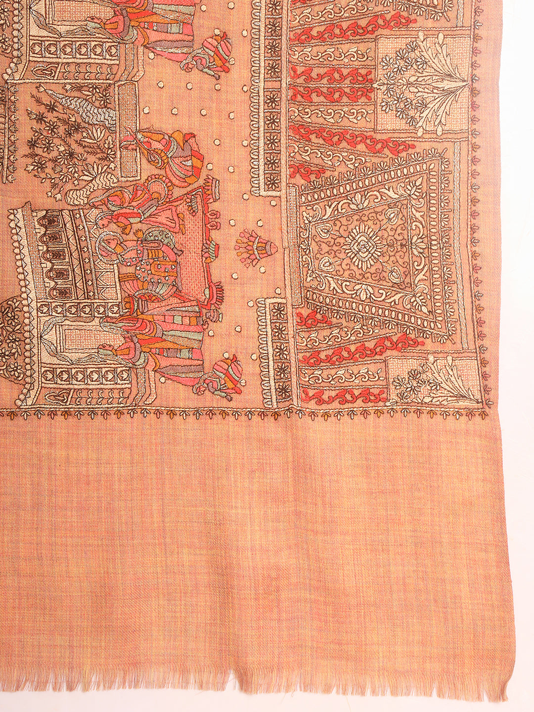 Pashmoda Men Zavian 100% Pure Wool Sozni Hand Embroidered Shawl (Size: 101x203 CM)