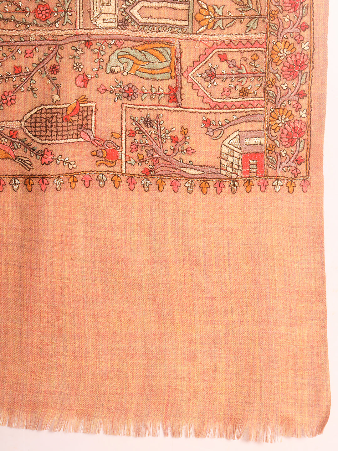 Pashmoda Men Arwina 100% Pure Wool Sozni Hand Embroidered Shawl (Size: 101x203 Cm)