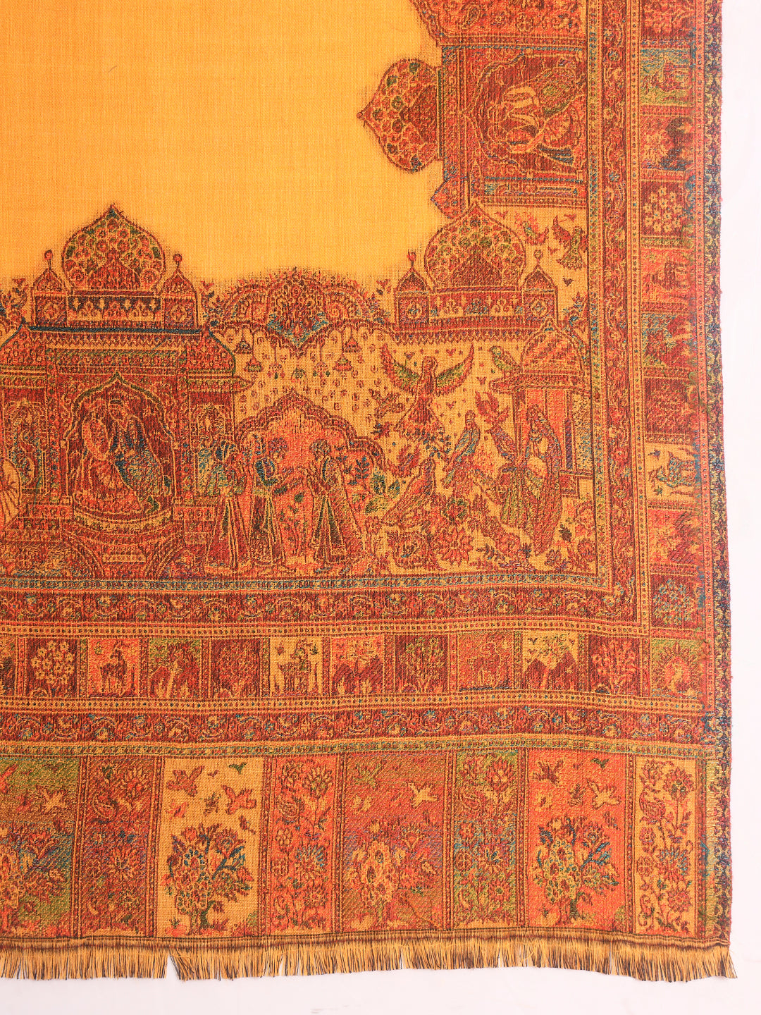 Pashmoda Men Arcadia Borders Kashmiri Jamawar Woven Shawl (Size: 101X203 CM)