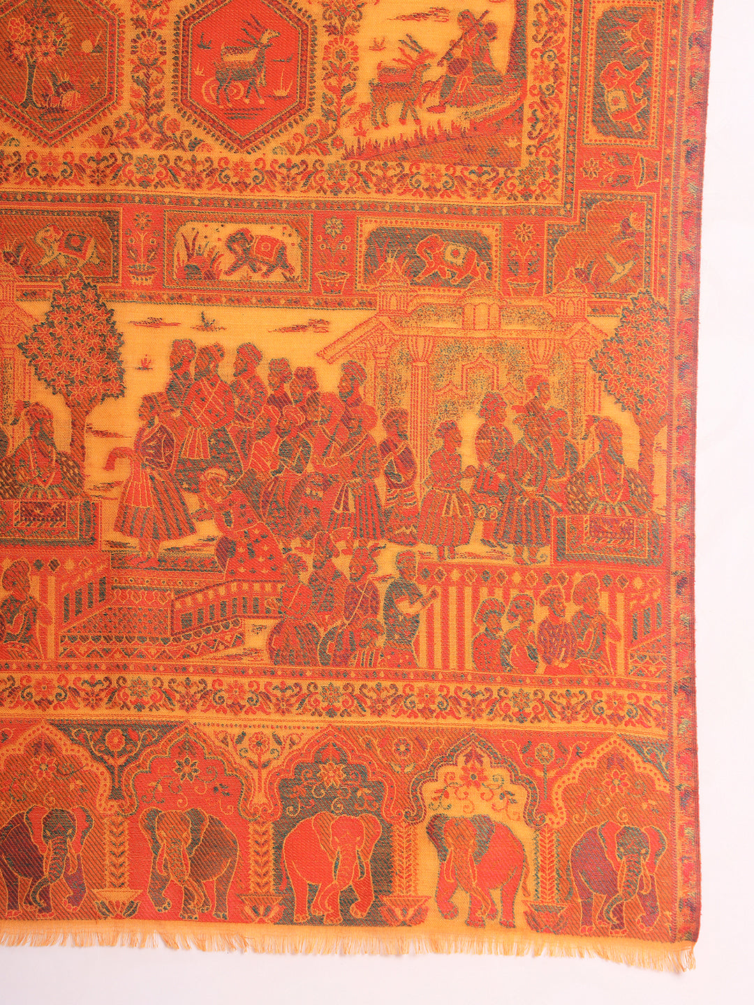 Pashmoda Men Darbari Kaani Wool Blend Kashmiri Shawl (Size: 101X203 CM)