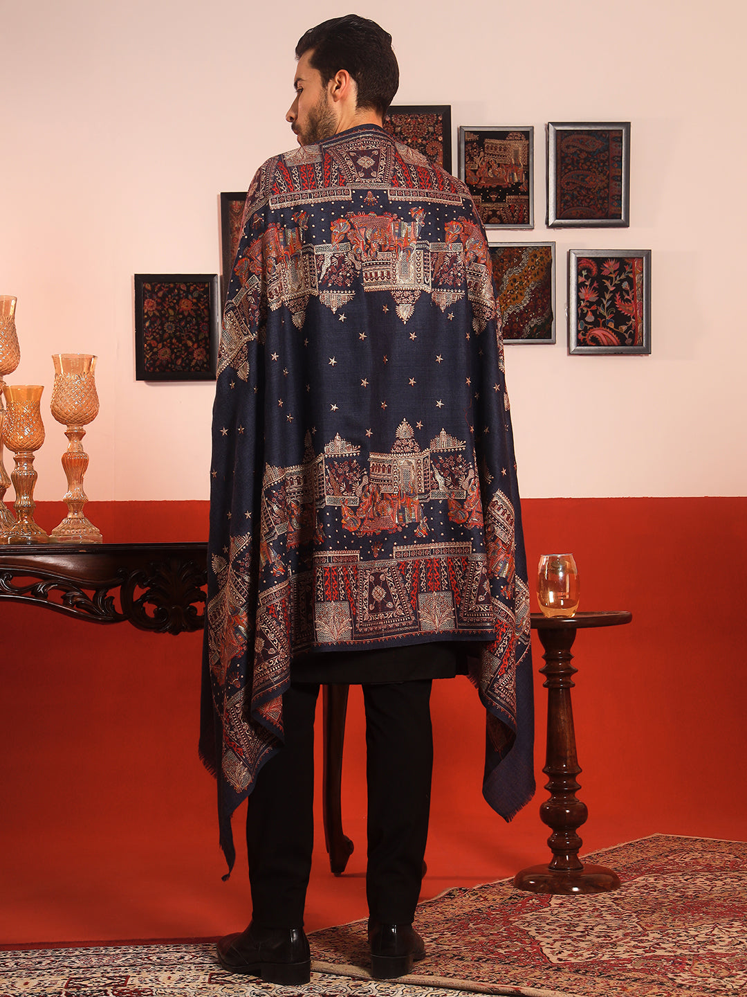 Pashmoda Women Zavian 100% Pure Wool Sozni Hand Embroidered Shawl (Size: 101x203 CM)