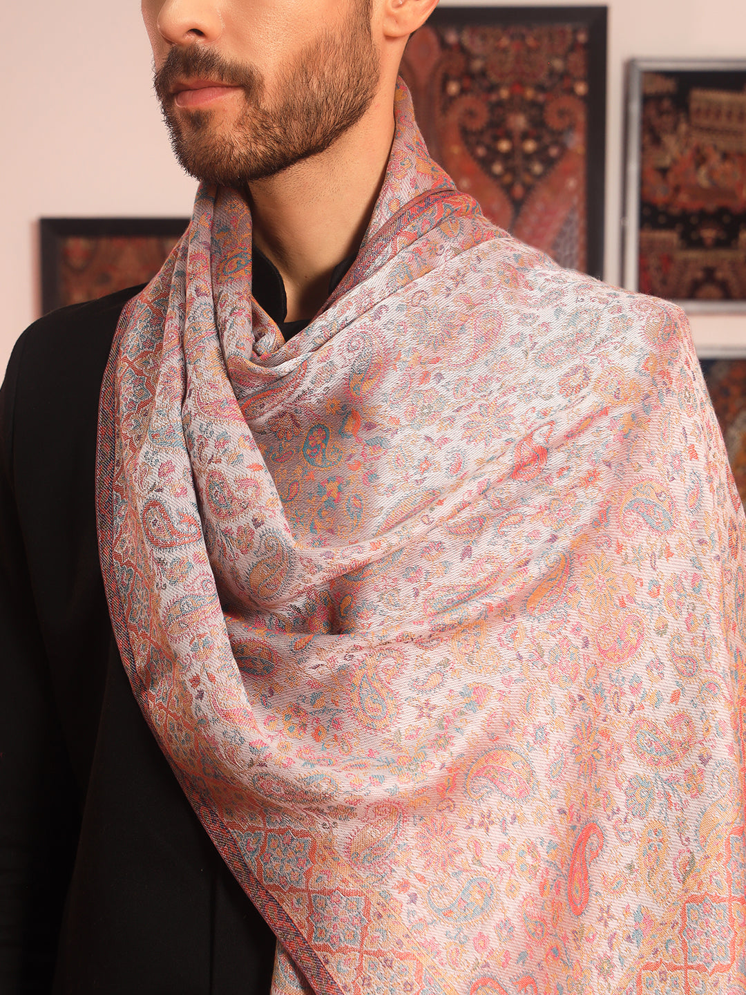 Pashmoda Men Mehrang Kaani Stole (Size : 71X203 CM)
