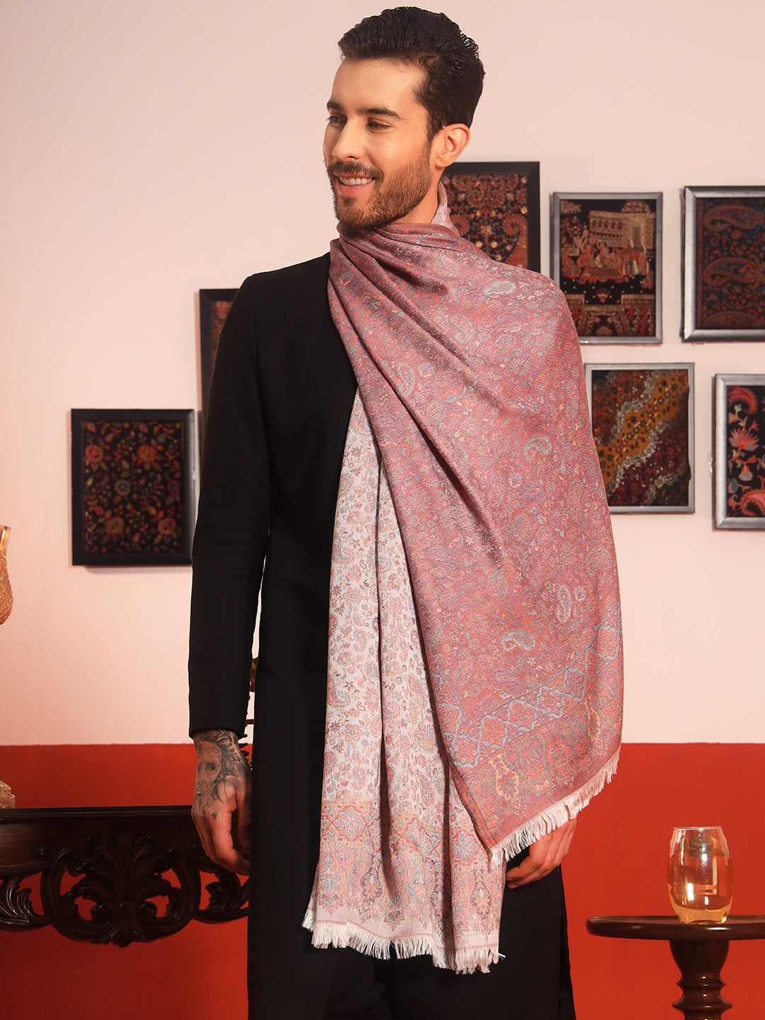 Pashmoda Men Mehrang Kaani Stole (Size : 71X203 CM)