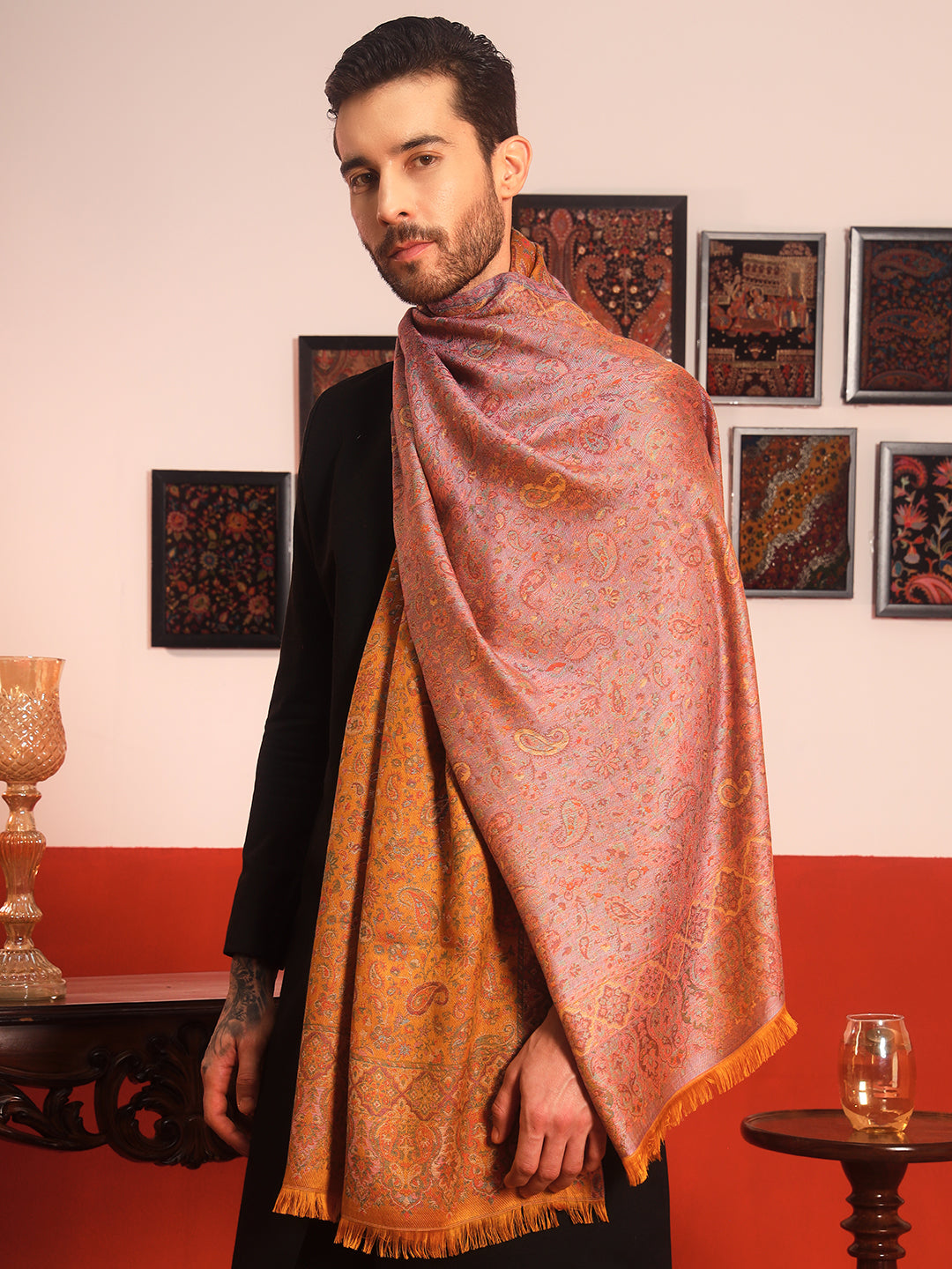 Pashmoda Men Mehrang Kaani Stole (Size : 71X203 CM)