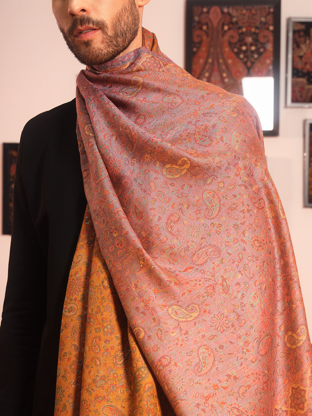 Pashmoda Men Mehrang Kaani Stole (Size : 71X203 CM)