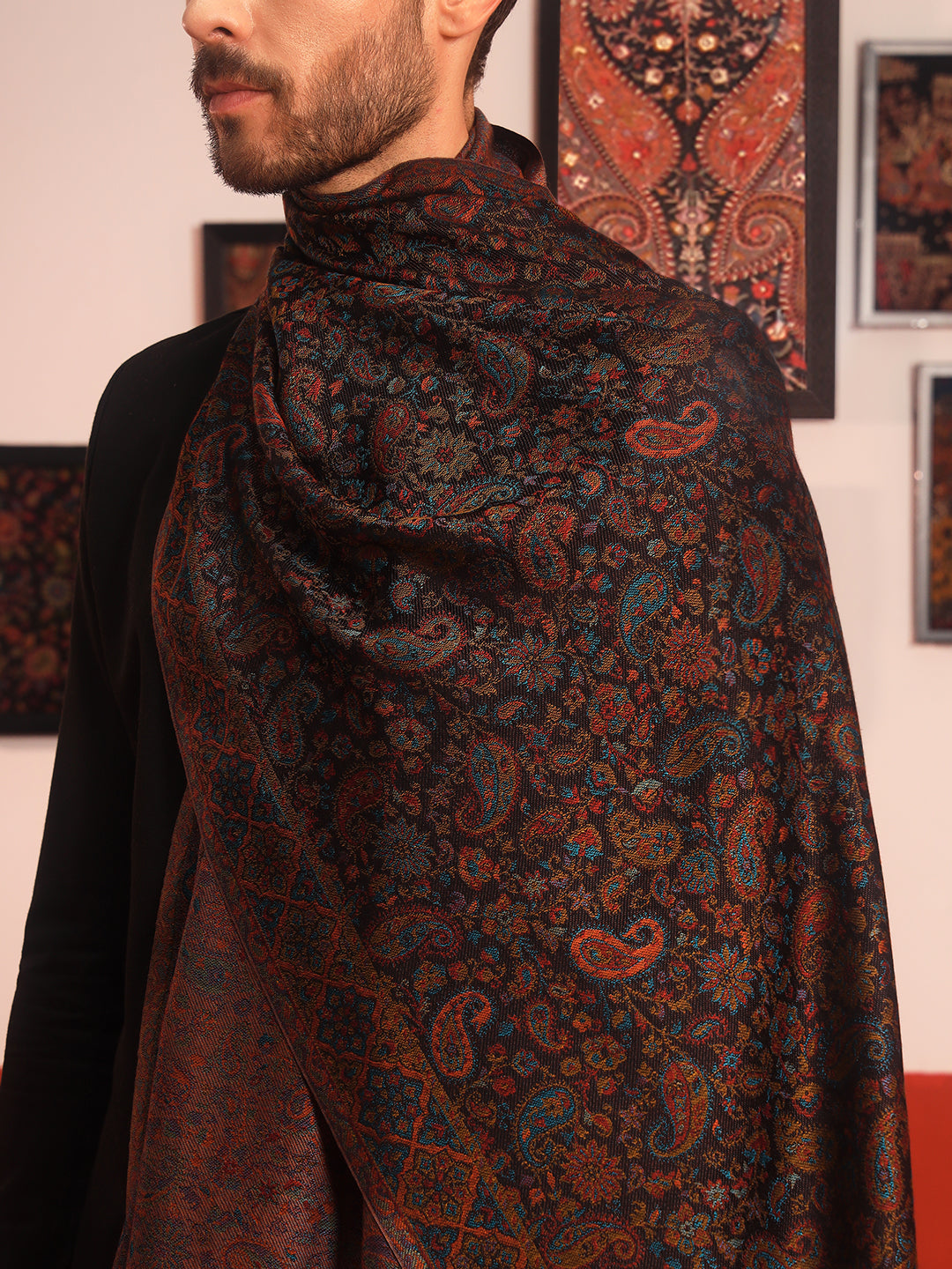 Pashmoda Men Mehrang Kaani Stole (Size : 71X203 CM)