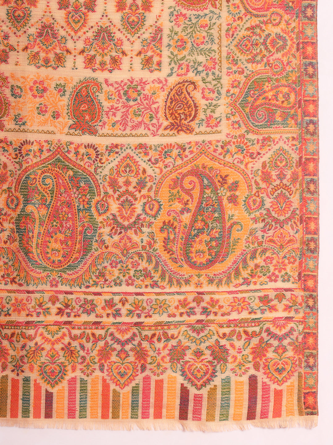 Pashmoda Men Gulraiz Kaani Wool Blend Kashmiri Shawl (Size: 101X203 CM)