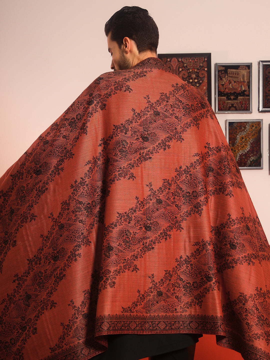 Pashmoda Men Kohsar Kashmiri Jamawar Woven Shawl (Size: 101X203 CM)