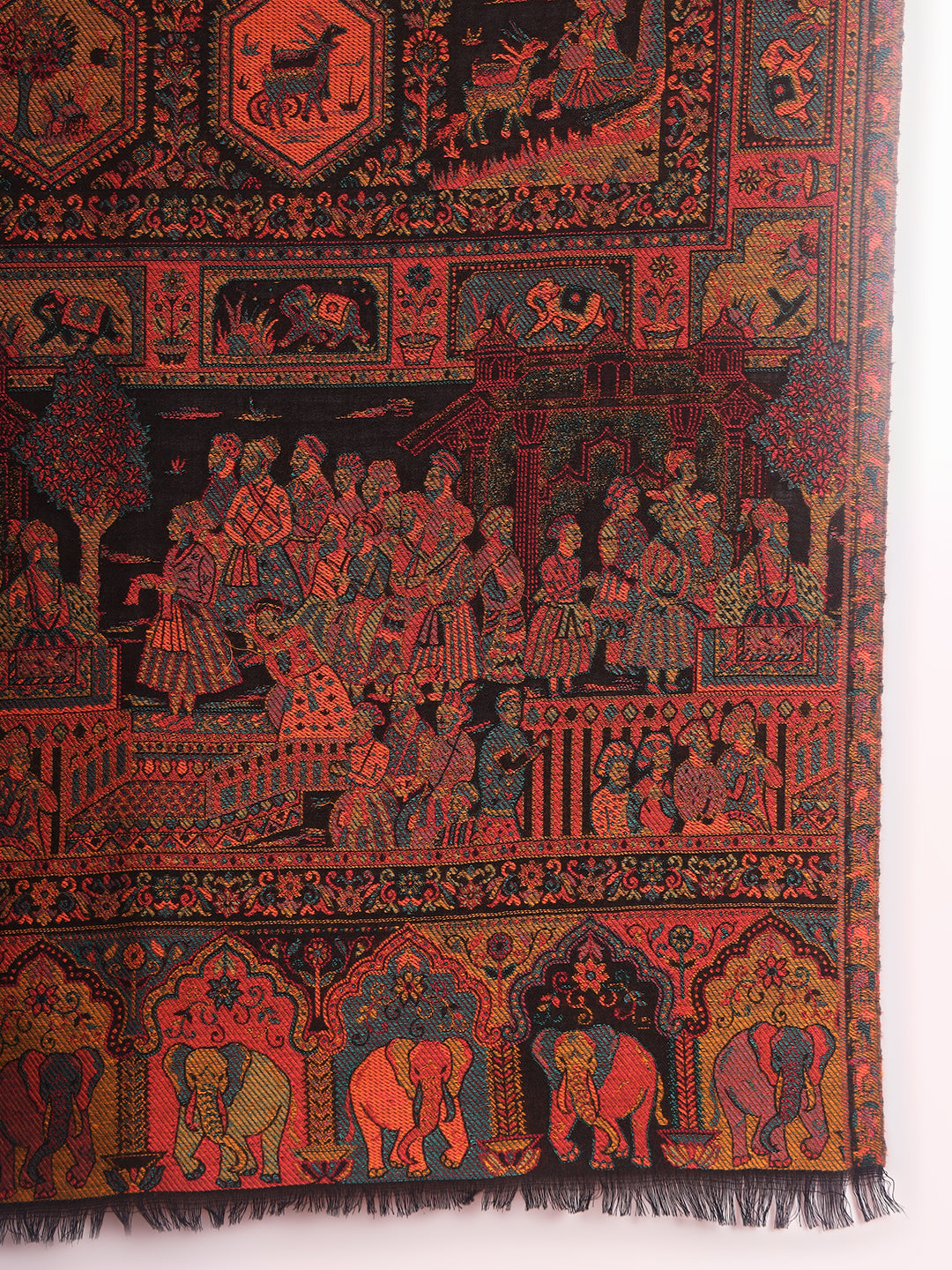 Pashmoda Men Darbari Kaani Wool Blend Kashmiri Shawl (Size: 101X203 CM)