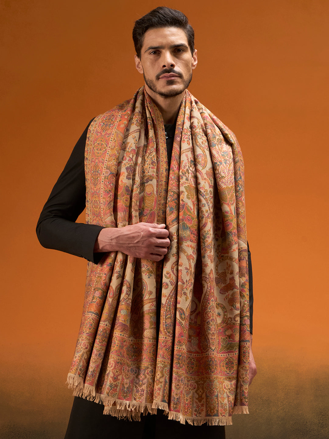 Men Royal gulistan Shawl Fine Wool Kaani Shawl