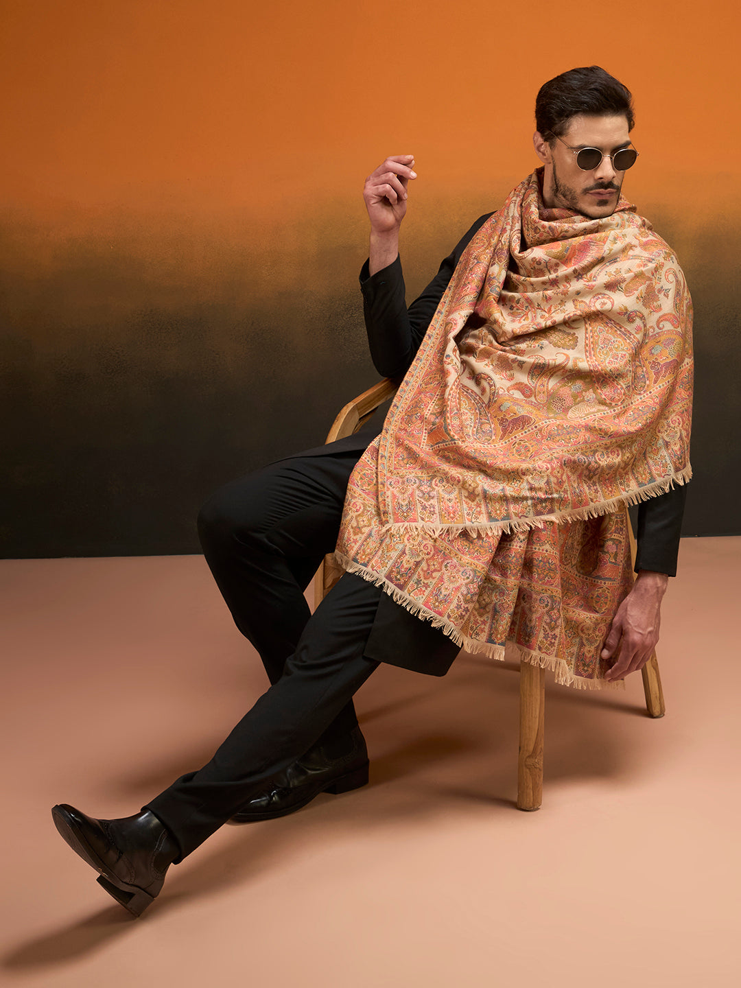 Men Royal gulistan Shawl Fine Wool Kaani Shawl