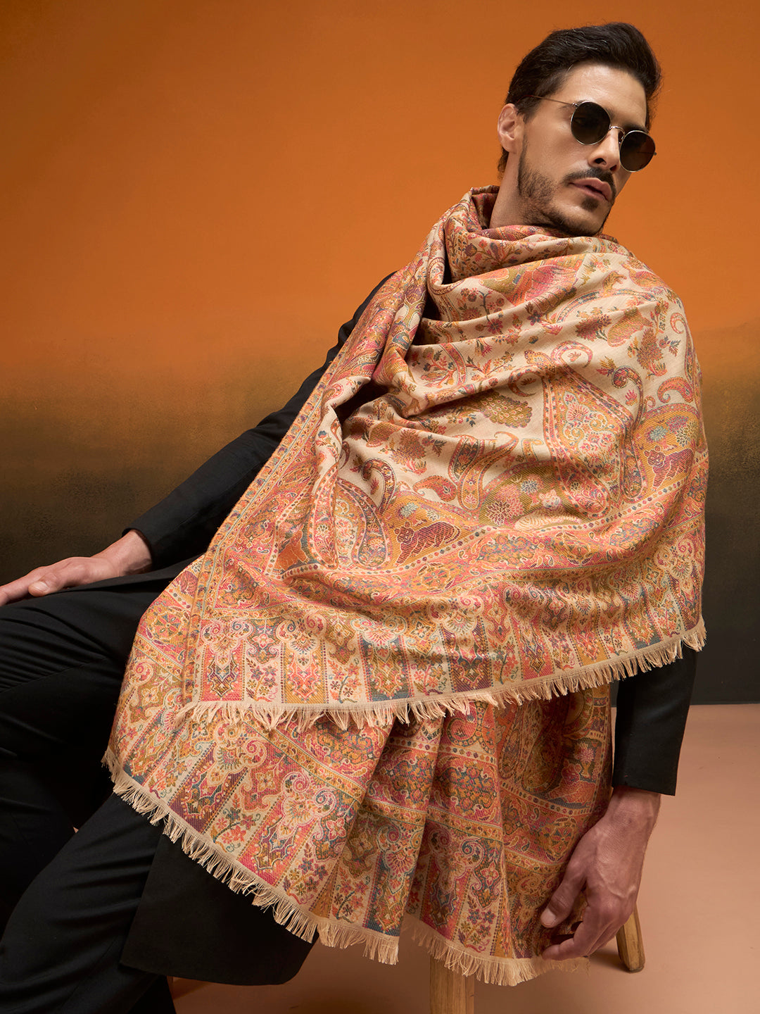 Men Royal gulistan Shawl Fine Wool Kaani Shawl