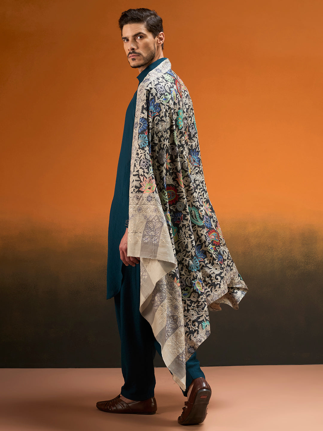Men Waqar Kalamkari Embroidered Shawl