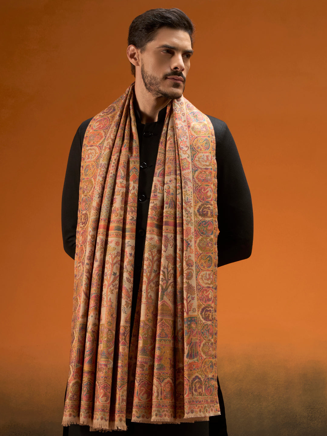 Men Shahi Manzar Fine Wool Kaani Shawl