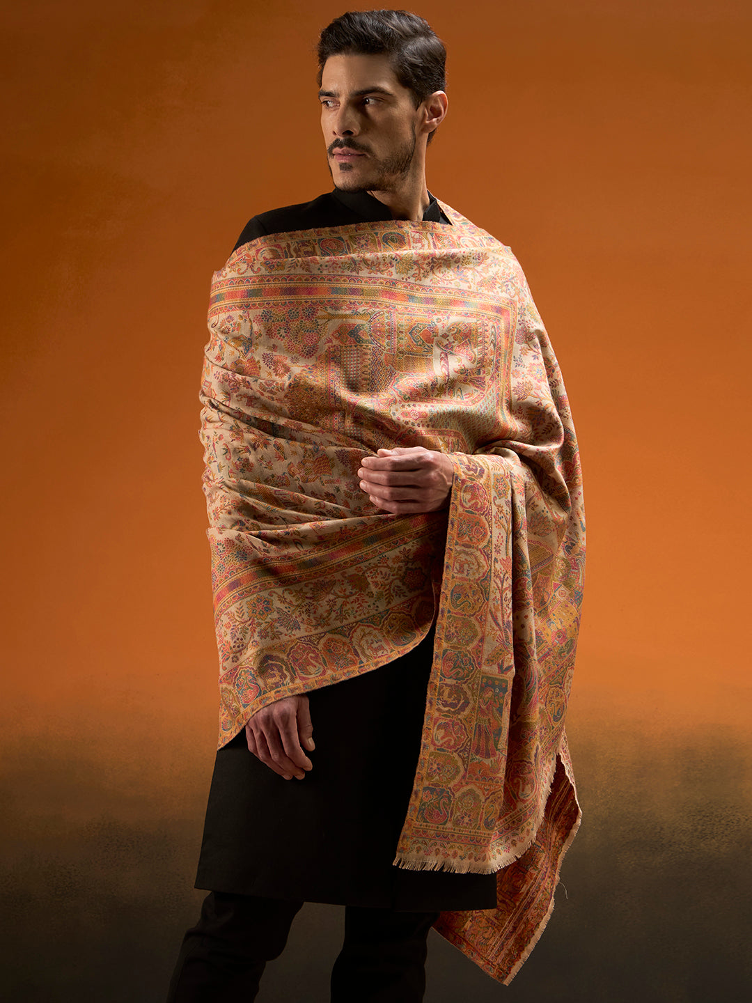 Men Shahi Manzar Fine Wool Kaani Shawl