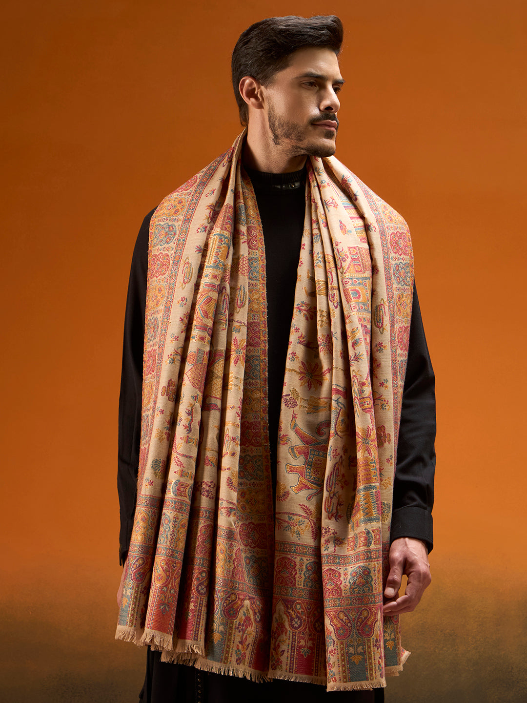Men Gulrukh Reversible Kaani Zari Shawl