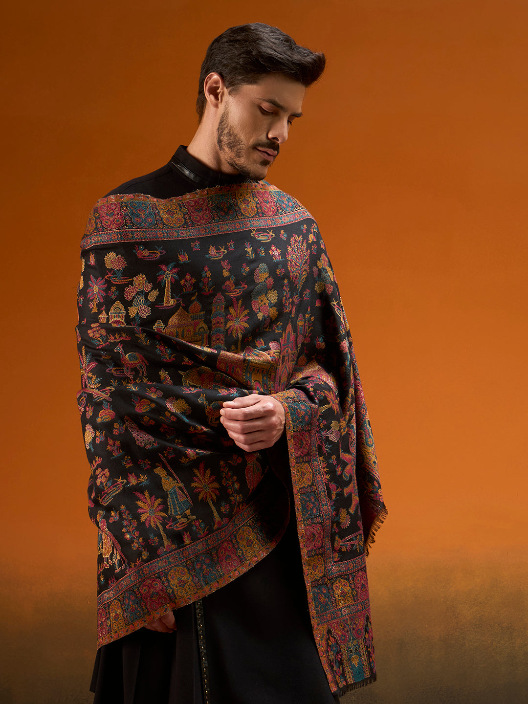 Men Gulrukh Reversible Kaani Zari Shawl