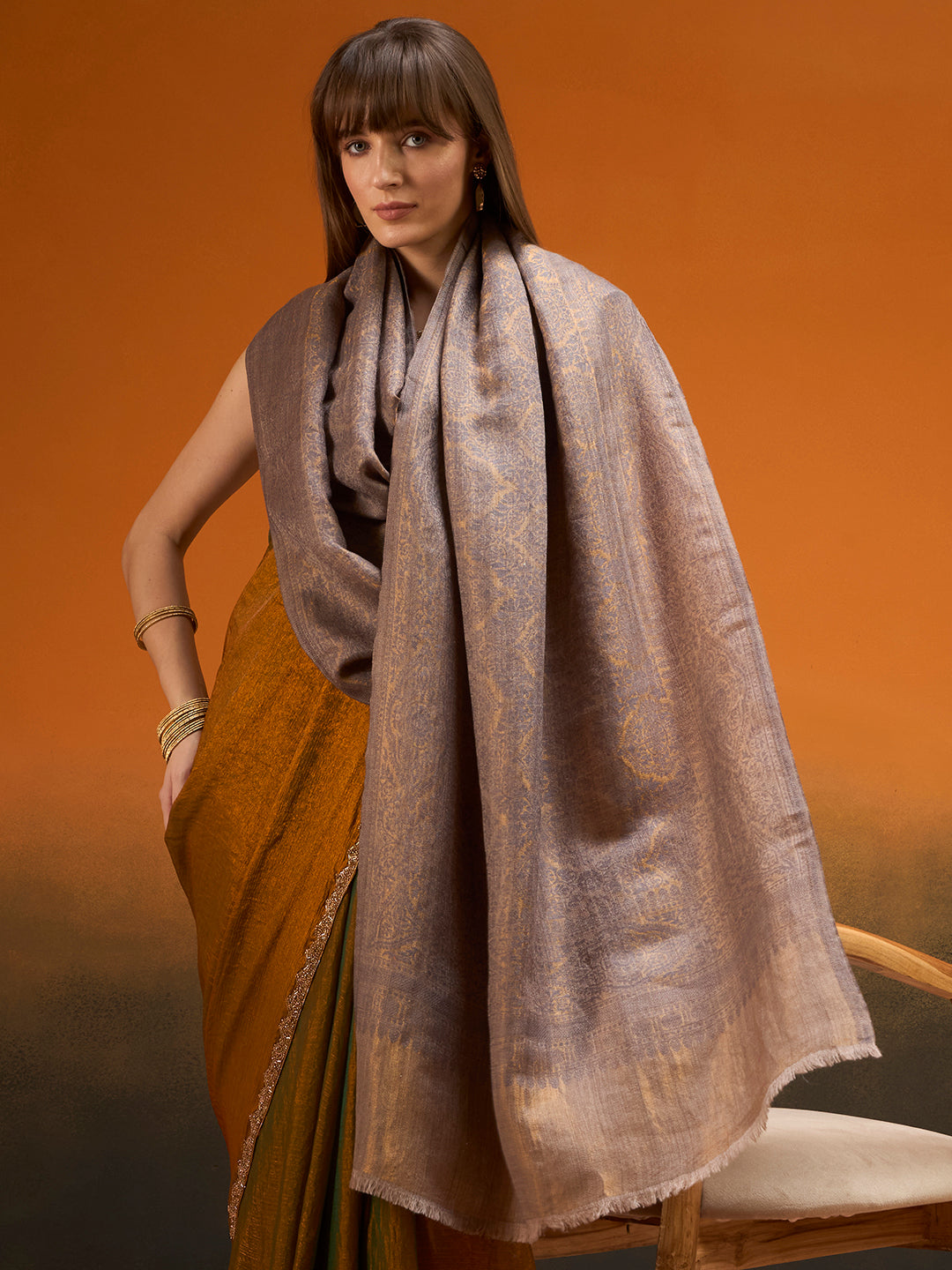 Women Imperial trellis Zari Stole