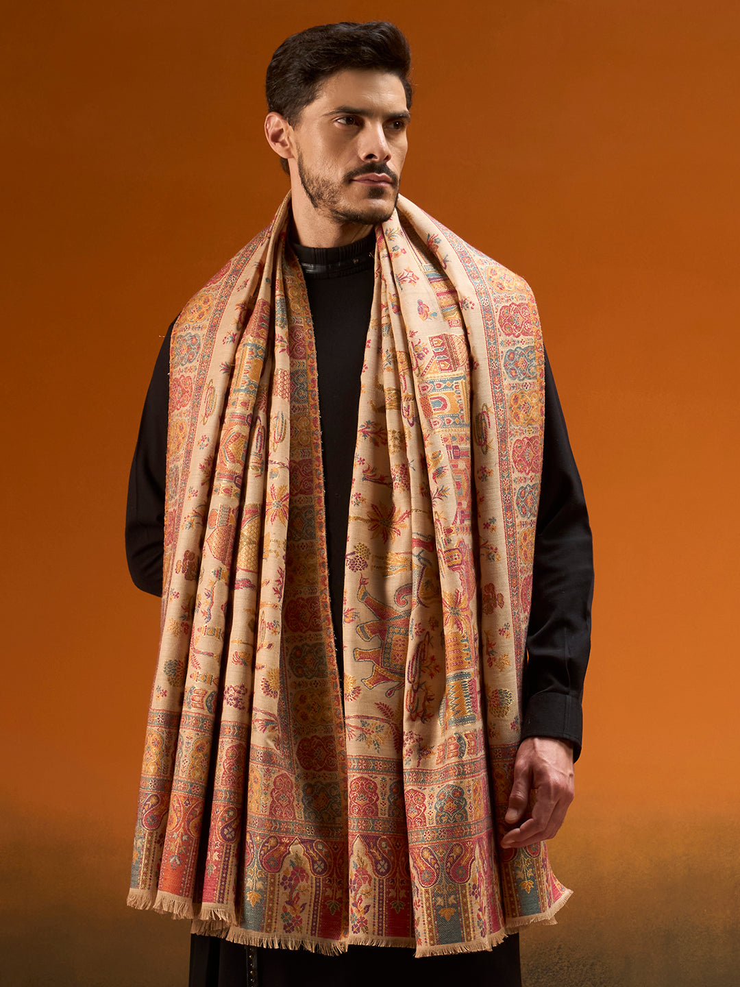 Men Gulrukh Reversible Kaani Zari Shawl