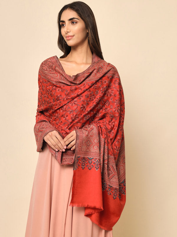 Women Khwabida Woven Design Jamawar Shawl (Size 101X203 CM)