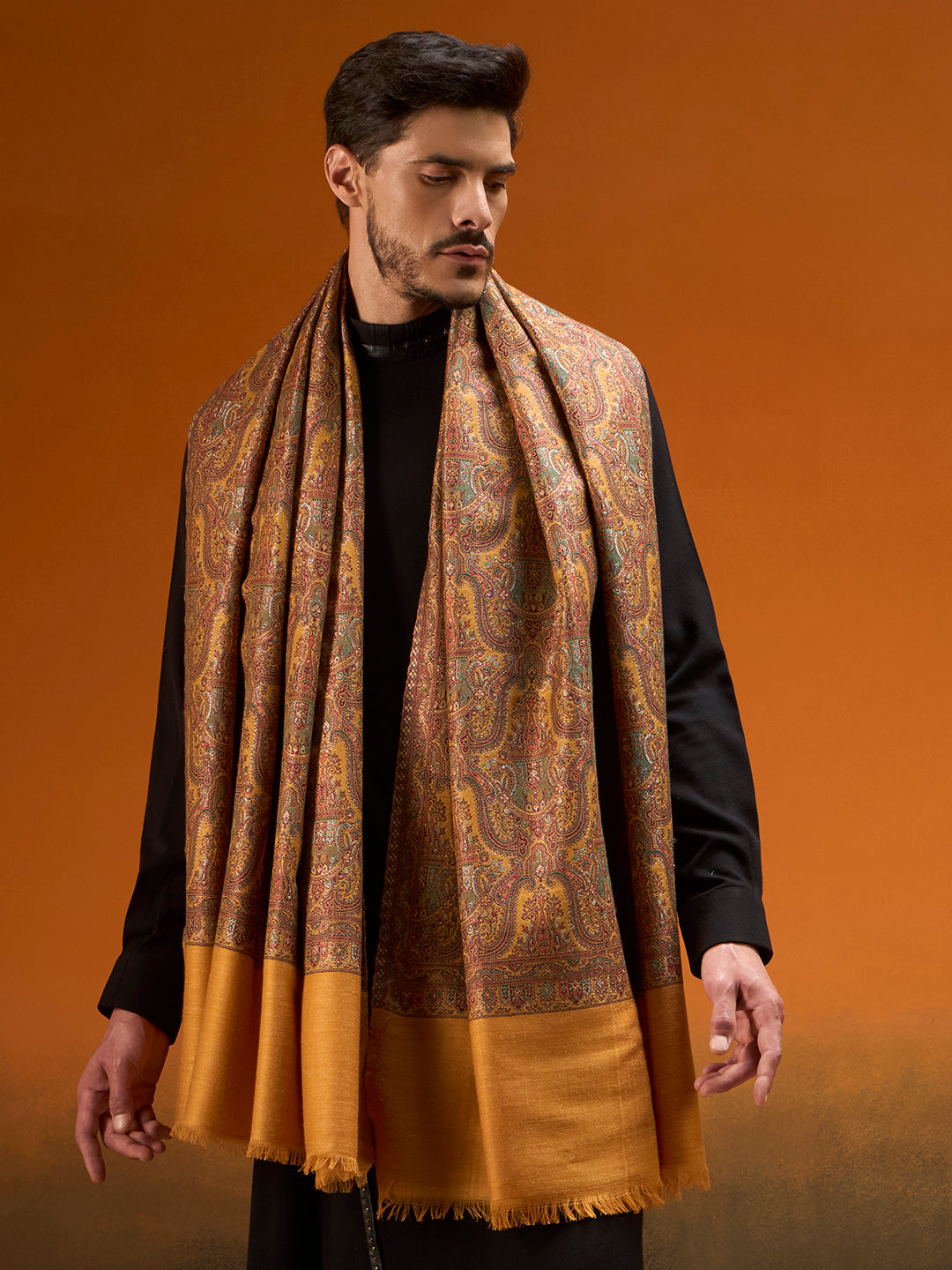 Men Gulnaar Royale Reversible Kaani Zari Shawl