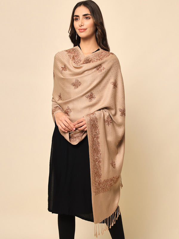 Women’s Zarbaft Aari Embroidered Shawl (Size 71X203 CM)