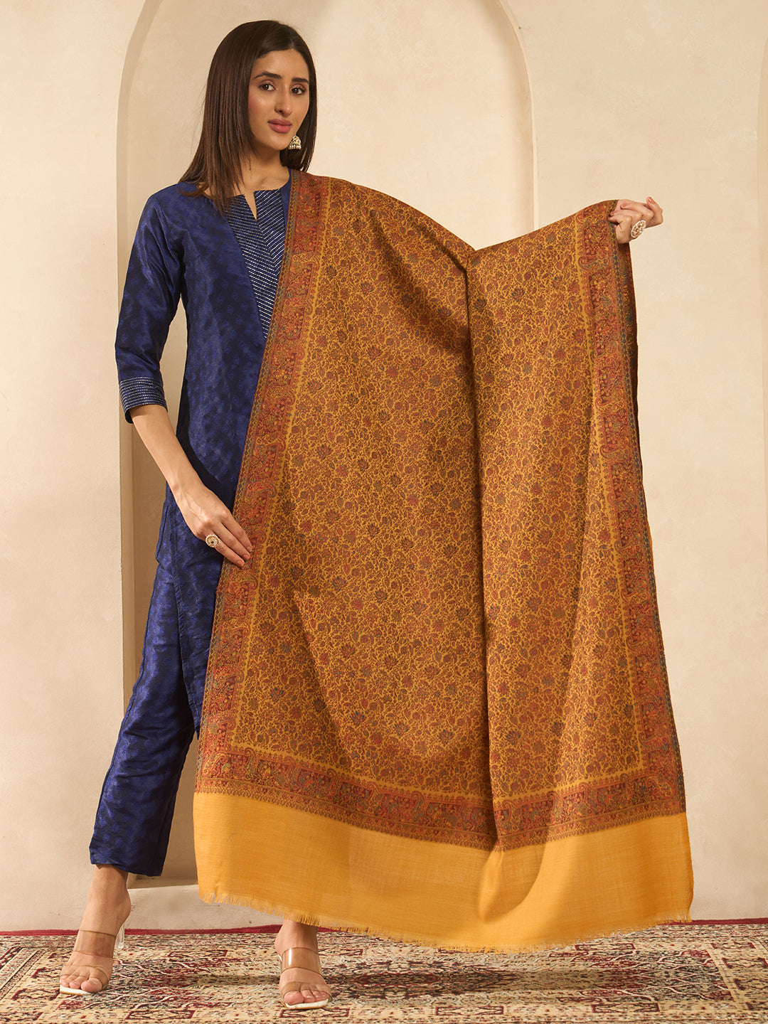Women Fleur Royale Kashmiri Jamawar Woven Shawl