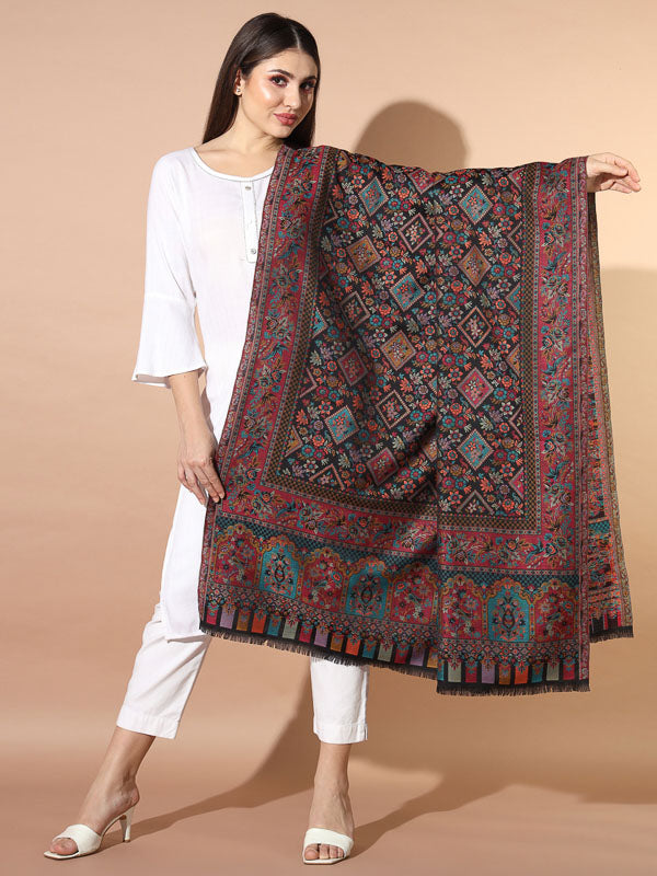 Women Bahari Woven Design Jamawar Shawl (Size 101X203 CM)