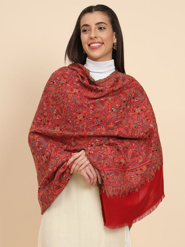 Women  Gul-e-meher Kaani Wool Shawl (Size 101X203 CM)