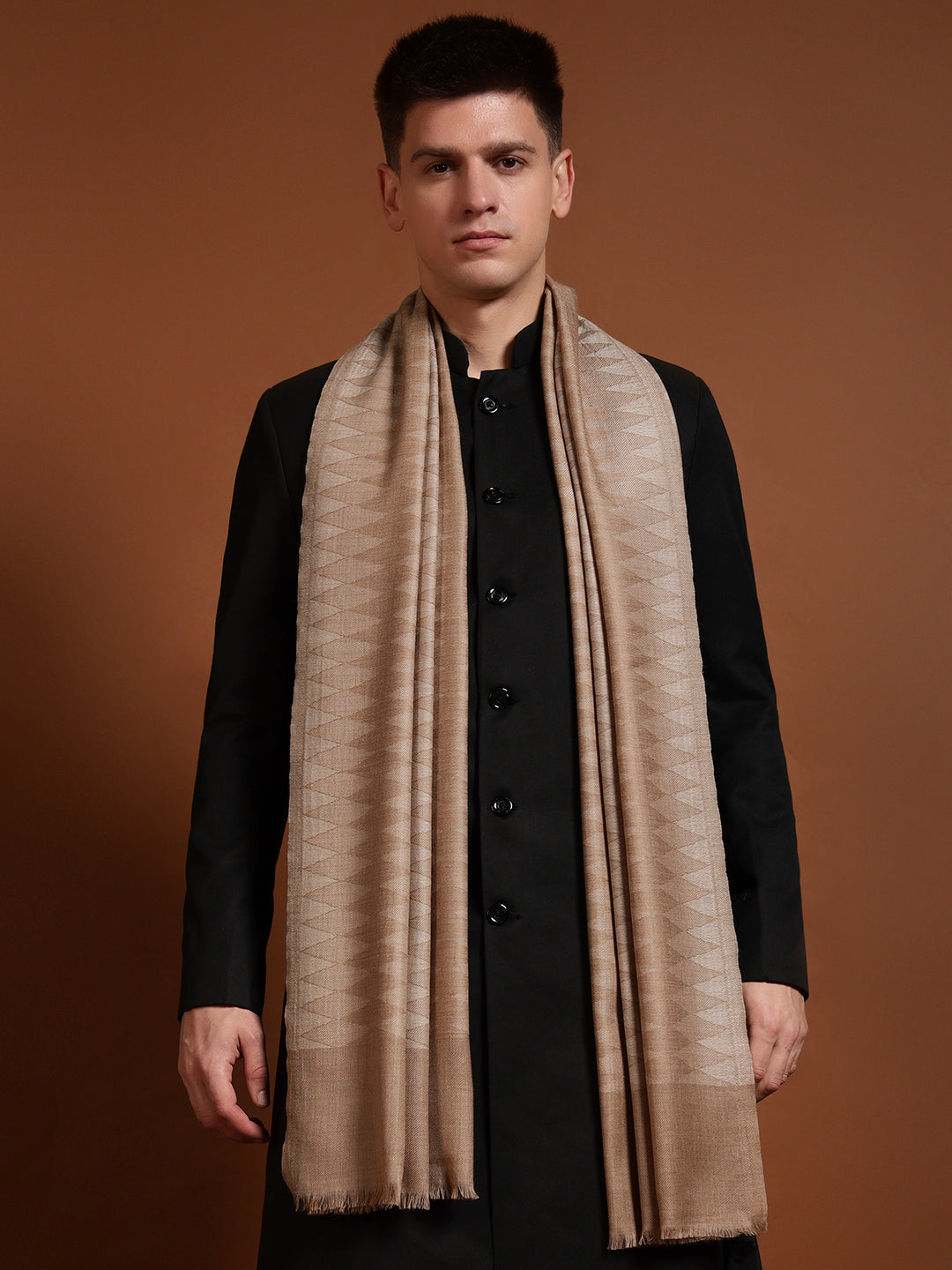 Men Ananta Ikat 100% Pure Wool Checkered Stole