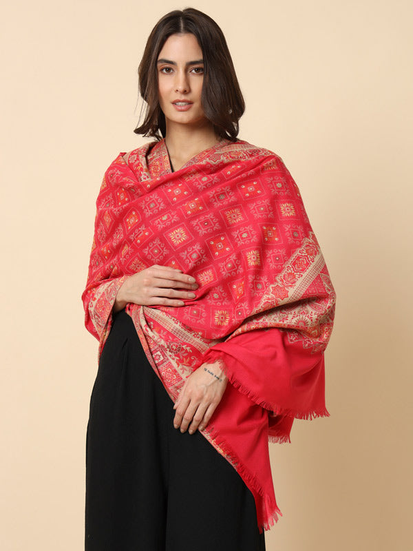 Women's Chaman Kaani Woven Design Shawl (Size: 101 X 203 Cms)