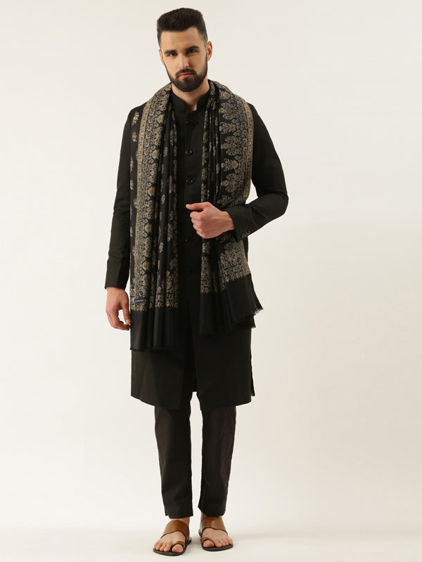 Mens Kaani Shawl, Authentic Kashmiri Luxury Pashmina Style Shawl,  Full Gents Lohi, Size 101x203 CM