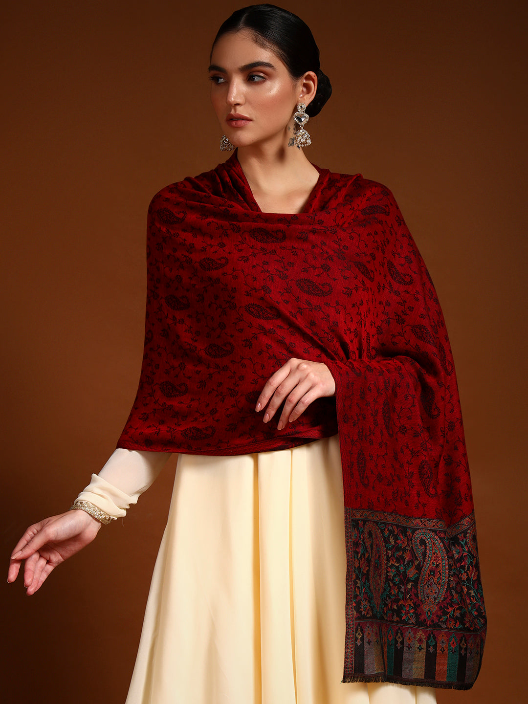 Pashmoda Women Gulpari Kaani Stole (Size : 71X203 CM)