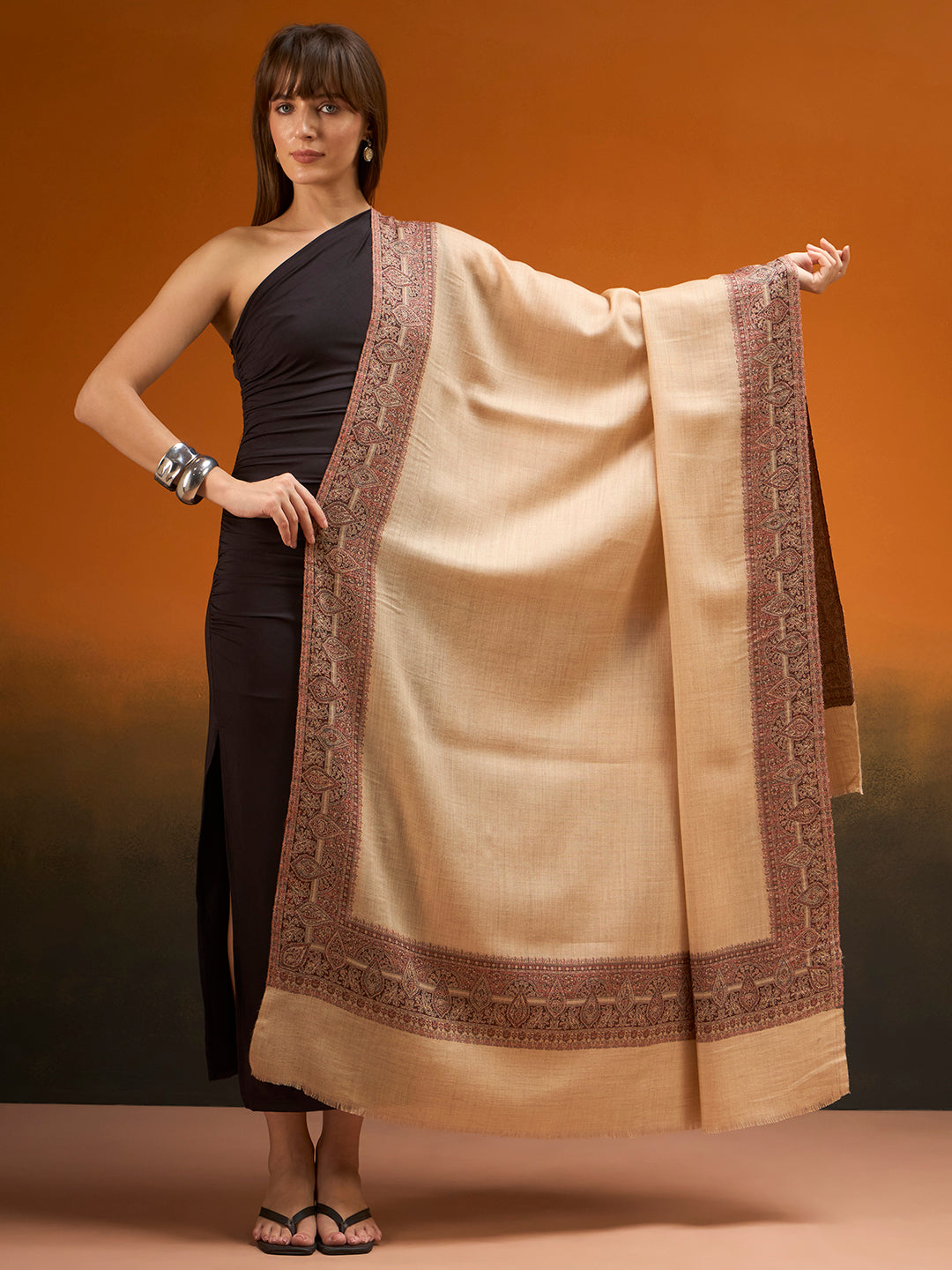 Women Shikoh Kashmiri Jamawar Woven Shawl