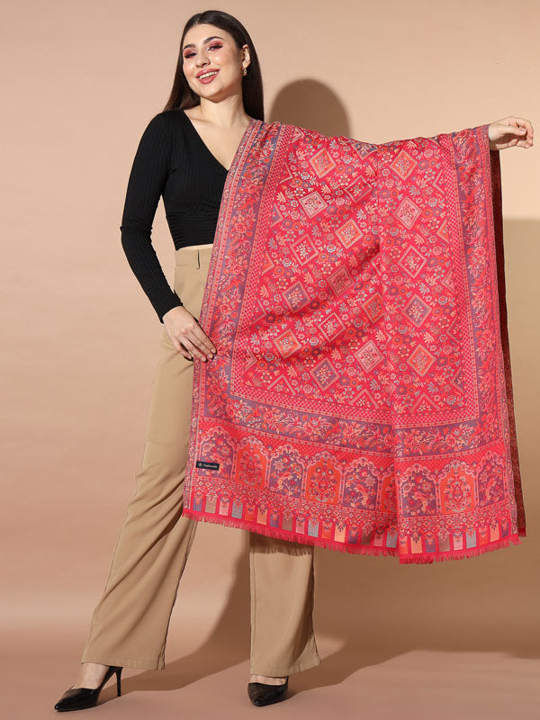 Women Bahari Woven Design Jamawar Shawl (Size 101X203 CM)