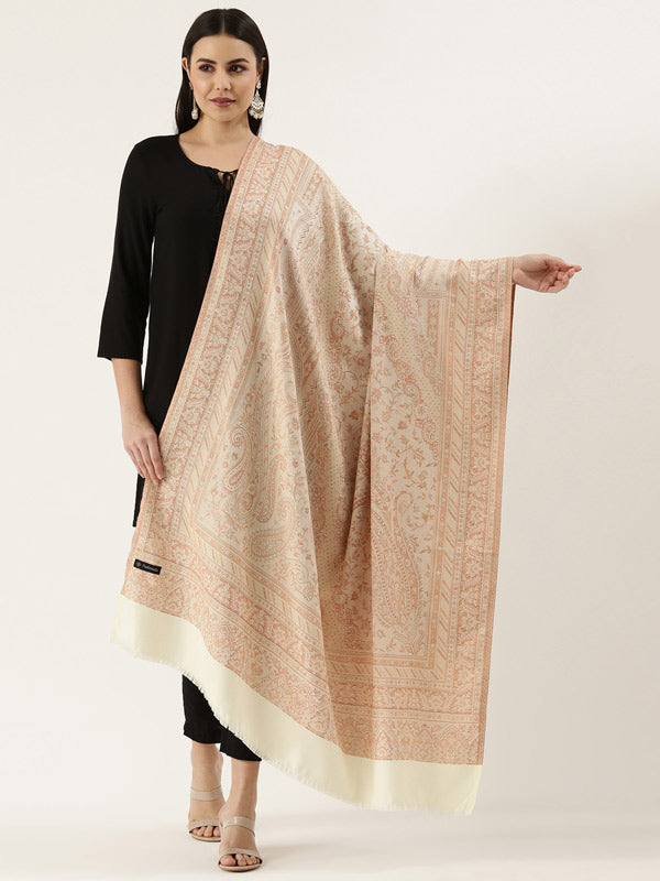Women's Kashmiri Royal Paisley Design Jamawar Shawl (Size: 101 X 203 Cms)