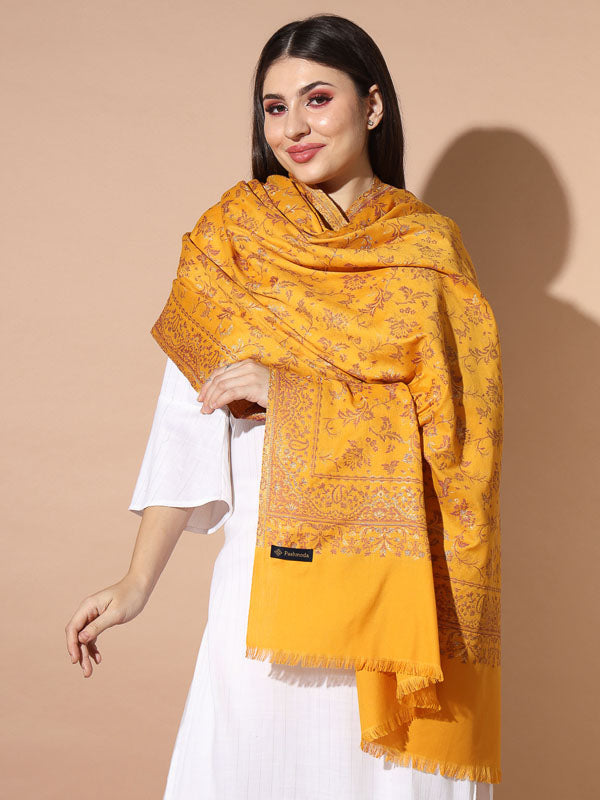 Women Aaraish Woven Design Jamawar Shawl (Size 101X203 CM)