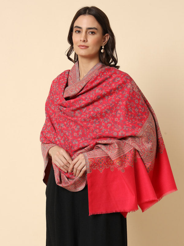 Women's Surmai Kaani Woven Design Shawl (Size: 101 X 203 Cms)